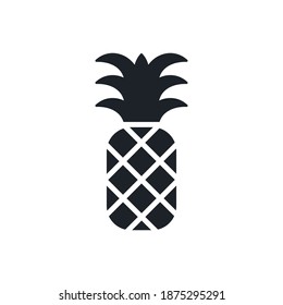 Ananas-Symbol. Schwarze einzelne Silhouette. Füllen Sie das feste Symbol aus. Modernes minimalistisches Design. Früchte Vektorgrafik.