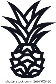 Ananas-Symbol Schwarze Linie einzelne Vektorillustration Abbildung Rahmensymbol Lineares Piktogramm-Set