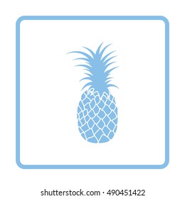 Pineapple icon. Blue frame design. Vector illustration.
