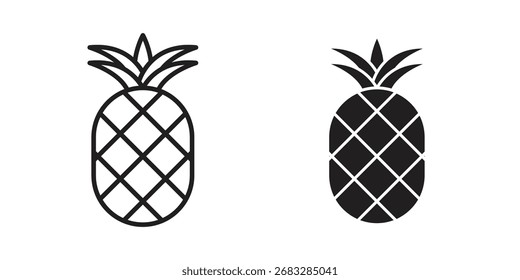 Ícone de abacaxi clipart e símbolos vetoriais lineart