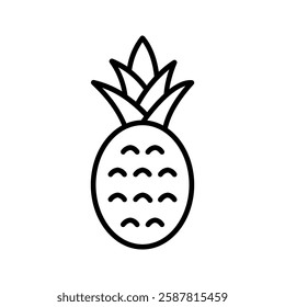 Pineapple icon color editable on white background