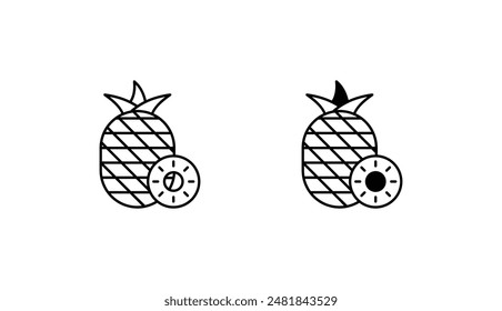 Pineapple icon design with white background stock illustration