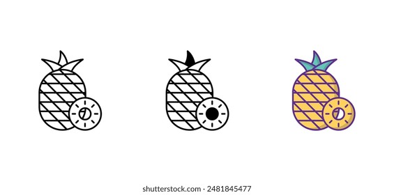 Pineapple icon design with white background stock illustration