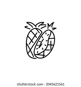 Pineapple icon designed in line style in fruit icon theme
