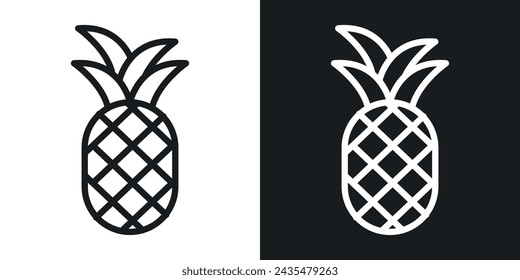 Pineapple Icon Designed in a Line Style on White background.