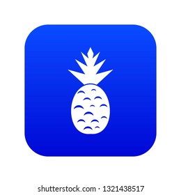 Pineapple icon digital blue for any design isolated on white vector illustration