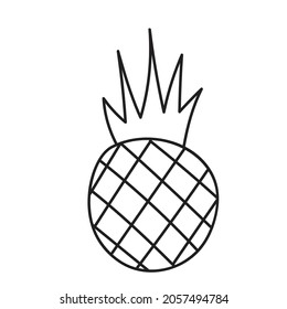 Pineapple icon doodle vector illustration