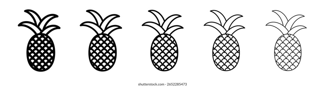 Ícone de abacaxi preenchido conceito de sinal plano para web design.