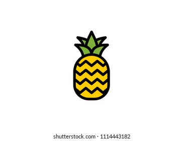  Pineapple icon, filled line icon