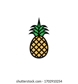 pineapple icon filled outline vector illustration. isolated on white background