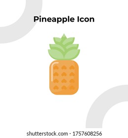 Ananas-Symbol mit flachem Farbstil, Vektorgrafik bearbeitbar
