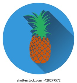 Pineapple icon. Flat design. Vector illustration.