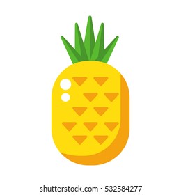 Pineapple icon in flat style. Ananas fruit vector editable image, style isolated on white background illustration