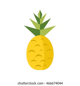 Pineapple icon in flat style on a white background