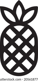Icono de piña, icono de fruta, conjunto de frutas aisladas en fondo blanco