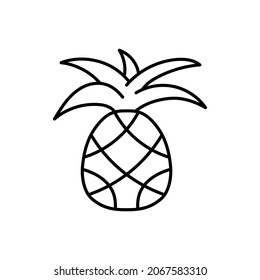 pineapple icon, fruit icon vector illustration