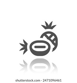 Icono de piña, fruta, Ilustración vectorial