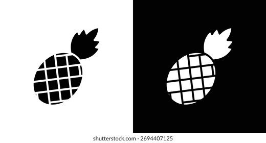 Pineapple icon illustration element design. black glyph icons