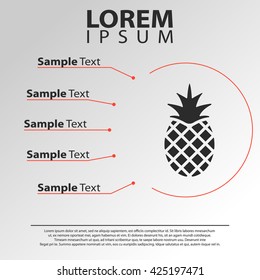 pineapple icon. pineapple infographics template