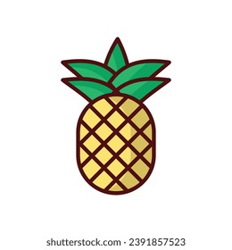 Pineapple icon isolate white background vector stock illustration.