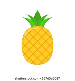 Ananas-Symbol einzeln auf weißem Hintergrund. Tropisches Obst und gesunde Lebensmittel. Vektorgrafik