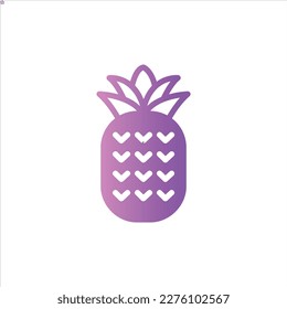 Ananas-Symbol mit isoliertem Vektorgrafik und transparentem Hintergrund.