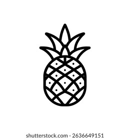 Pineapple Icon line art on white background