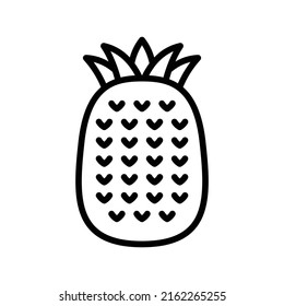 Pineapple Icon. Line Art Style Design Isolated On White Background