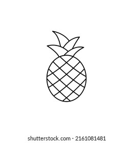 pineapple icon in line style icon, isolated on white background