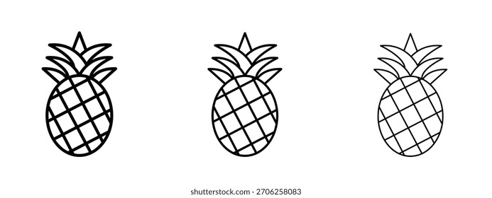 Pineapple icon linear style sign for mobile concept and web design.