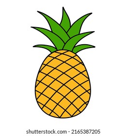 Pineapple icon. Pineapple logo Design.  Flat illustration of pineapple vector illustration isolated on white.