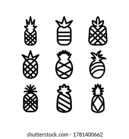 pineapple icon or logo isolated sign symbol vector illustration - Collection of high quality black style vector icons
