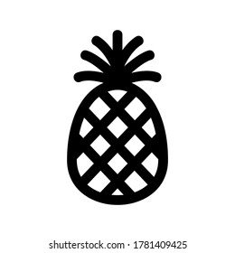 icono de piña o logotipo símbolo de seña aislado ilustración vectorial - iconos vectoriales de estilo negro de alta calidad
