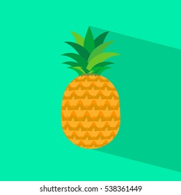 Pineapple icon with long shadow.