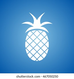 Pineapple Icon on blue color. 