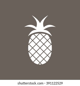 Pineapple Icon on Dark Gray Color. Eps-10.