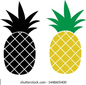 Pineapple icon on white background. flat style. Pineapple Tropical icon for your web site design, logo, app, UI. Pineapple Tropical Fruit symbol. Yellow Pineapple Shape sign. 
