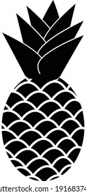 pineapple icon on white background. black pineapple sign. flat style. healthy fruit symbol. 