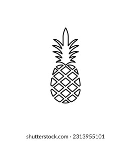 pineapple icon on a white background, vector illustration