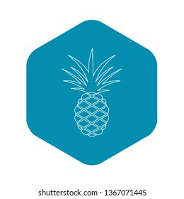 Pineapple icon. Outline illustration of pineapple vector icon for web