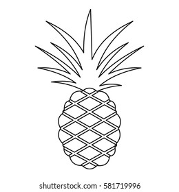 Pineapple icon. Outline illustration of pineapple vector icon for web
