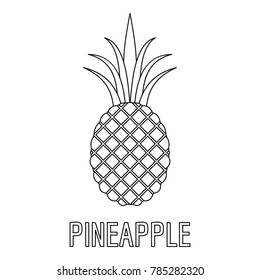 Pineapple icon. Outline illustration of pineapple vector icon for web