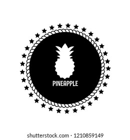 pineapple icon. premium quality package label. vintage stamp. designed for pineapple products