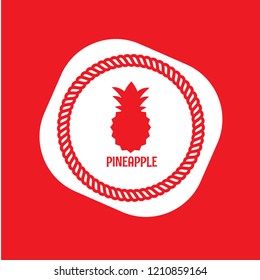 pineapple icon. premium quality package label. vintage stamp. designed for pineapple products