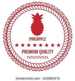 pineapple icon. premium quality package label. vintage stamp. designed for pineapple products