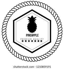 pineapple icon. premium quality package label. vintage stamp. designed for pineapple products
