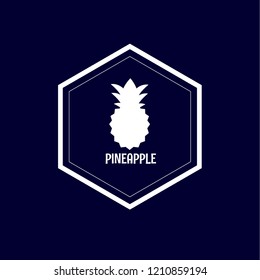 pineapple icon. premium quality package label. vintage stamp. designed for pineapple products