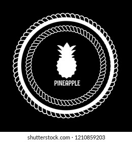 pineapple icon. premium quality package label. vintage stamp. designed for pineapple products