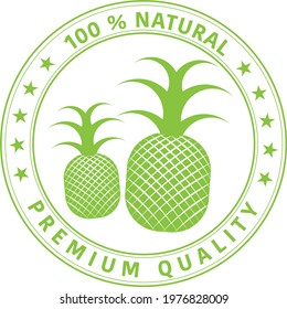 pineapple icon. premium quality package label. vintage stamp. designed for pineapple products