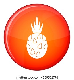 Pineapple icon in red circle isolated on white background vector illustration